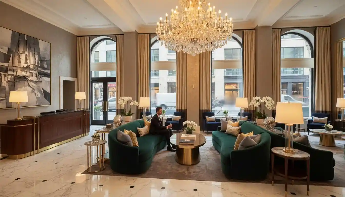 Luxury hotel lobby